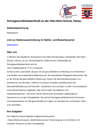 Vorschau: Schulgesundheitsfachkraft an der Otto-Hahn-Schule, Hanau