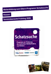 Vorschau: Terminübersicht Schatzsuche Frühjahr 2026