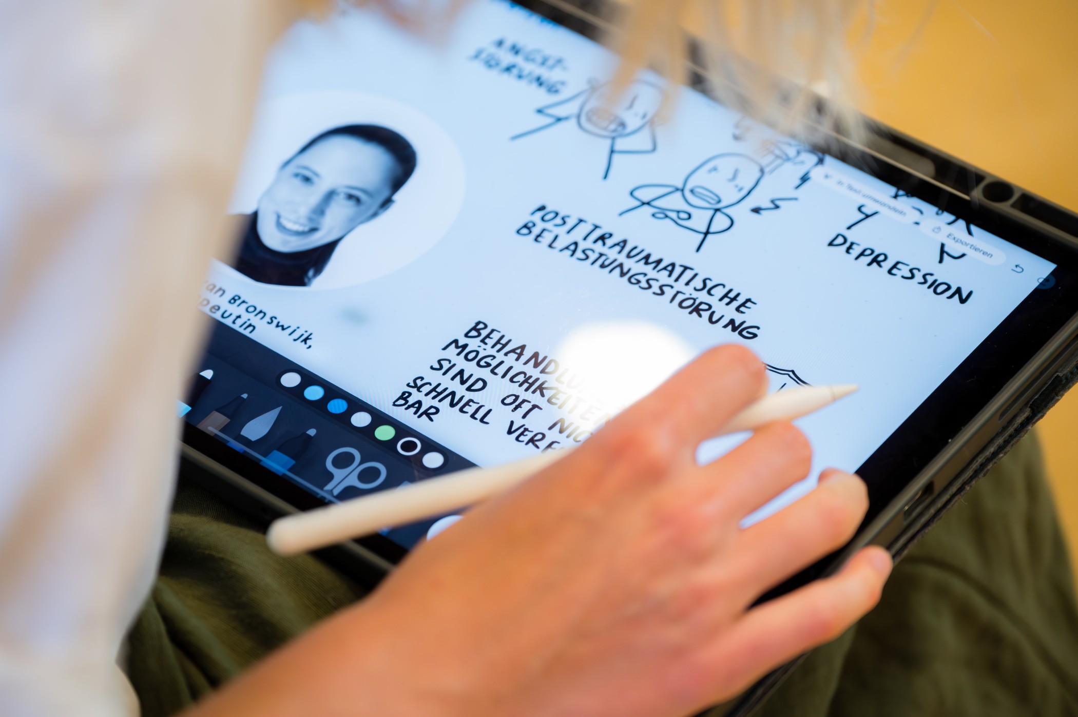 Tablet mit Graphic Recording 