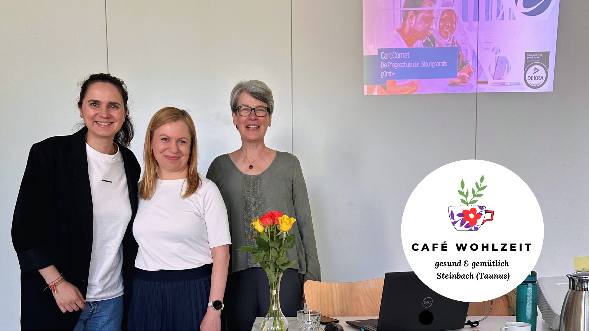 Bildungsprofis im Café Wohlzeit Steinbach: Kristina Salmann, Agata Carolla, Bärbel Andresen