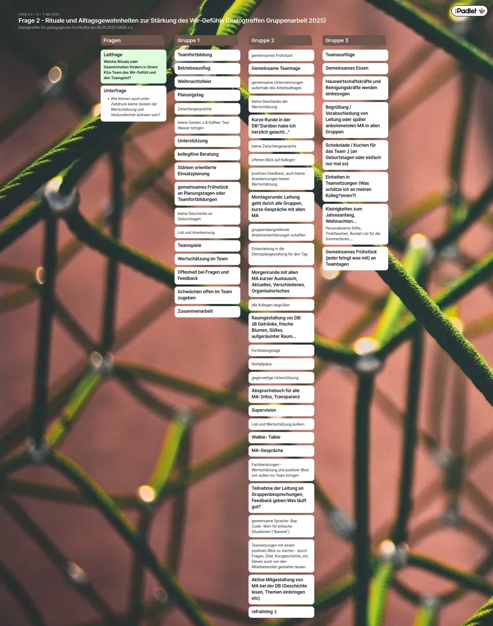 Fragen 2 PadLet Dialogtreffen