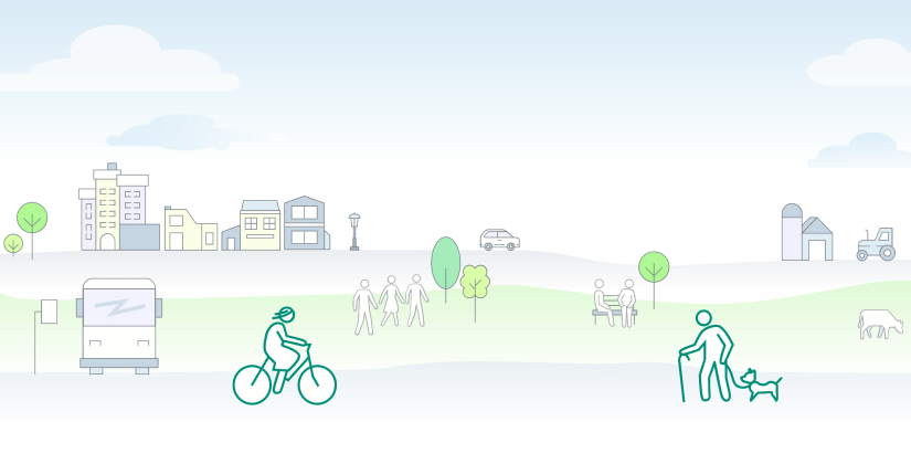 abstrakte Zeichnung einer Kommune