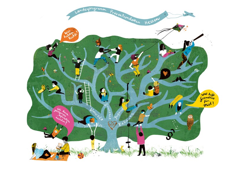 Baum mit kletternden Kindern