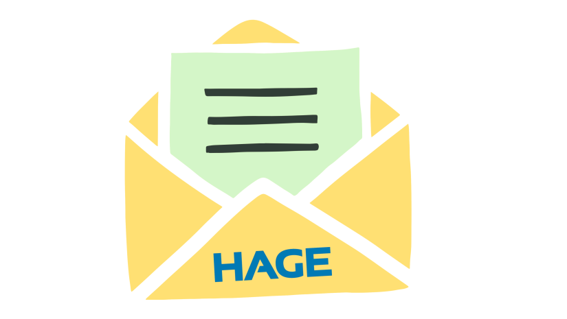 Briefumschlag mit HAGE-Logo