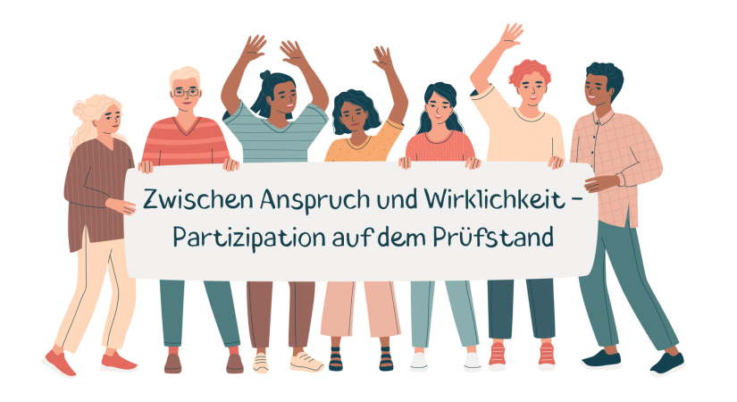 Diverse Menschen, die gemeinsam ein Plakat in den Händen halten mit dem Titel des Fachtages