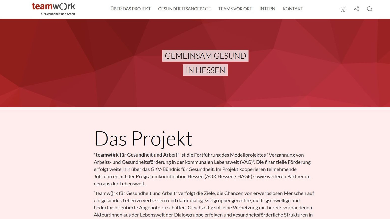 Screenshot Internetseite gemeinsamgesund-hessen.de